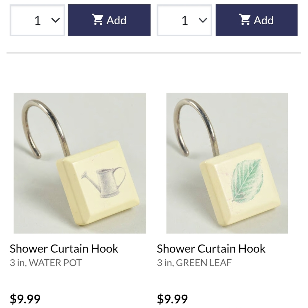 Pfaltzgraff Cream Shower Curtain Hooks Elegant Bath Accessory